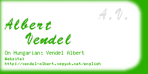 albert vendel business card